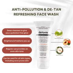 Detoxie Anti-Pollution and De-Tan Refreshing Face Wash, 100ml