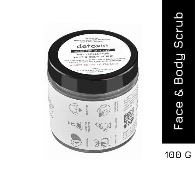 Detoxie Anti-Pollution Face and Body Scrub, 100g