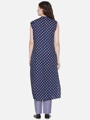 Mine4Nine Women's Maternity Floral Print Navy Blue Rayon Shrug