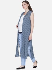 Mine4Nine Women's Maternity Floral Print Grey Rayon Shrug