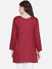 Mine4Nine Women's Maternity Polka Dot Red Top