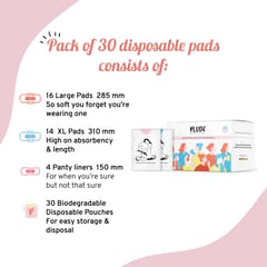 Plush Ultra Sanitary Pads - Pack of 30 (With Biodegradable Pouch)