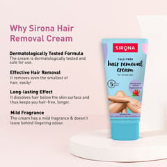 Sirona Hair Removal Cream  -  50 gms for Arms, Legs, Bikini Line & Underarm