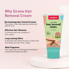 Sirona Hair Removal Cream with Green Tea and Tea Tree For Normal Skin, 50 gm