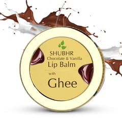 Blue Nectar Shubhr Chocolate And Vanilla Lightening Lip Balm with Ghee for dry chapped lips |100% Ayurvedic|Paraben & Sulphate Free| (15g)