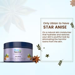 Blue Nectar Turmeric Star Anise Ubtan Face Pack & Mask for Glowing Skin & Tan removal, No Chemicals or Preservatives (100 gm, 9 Herbs)