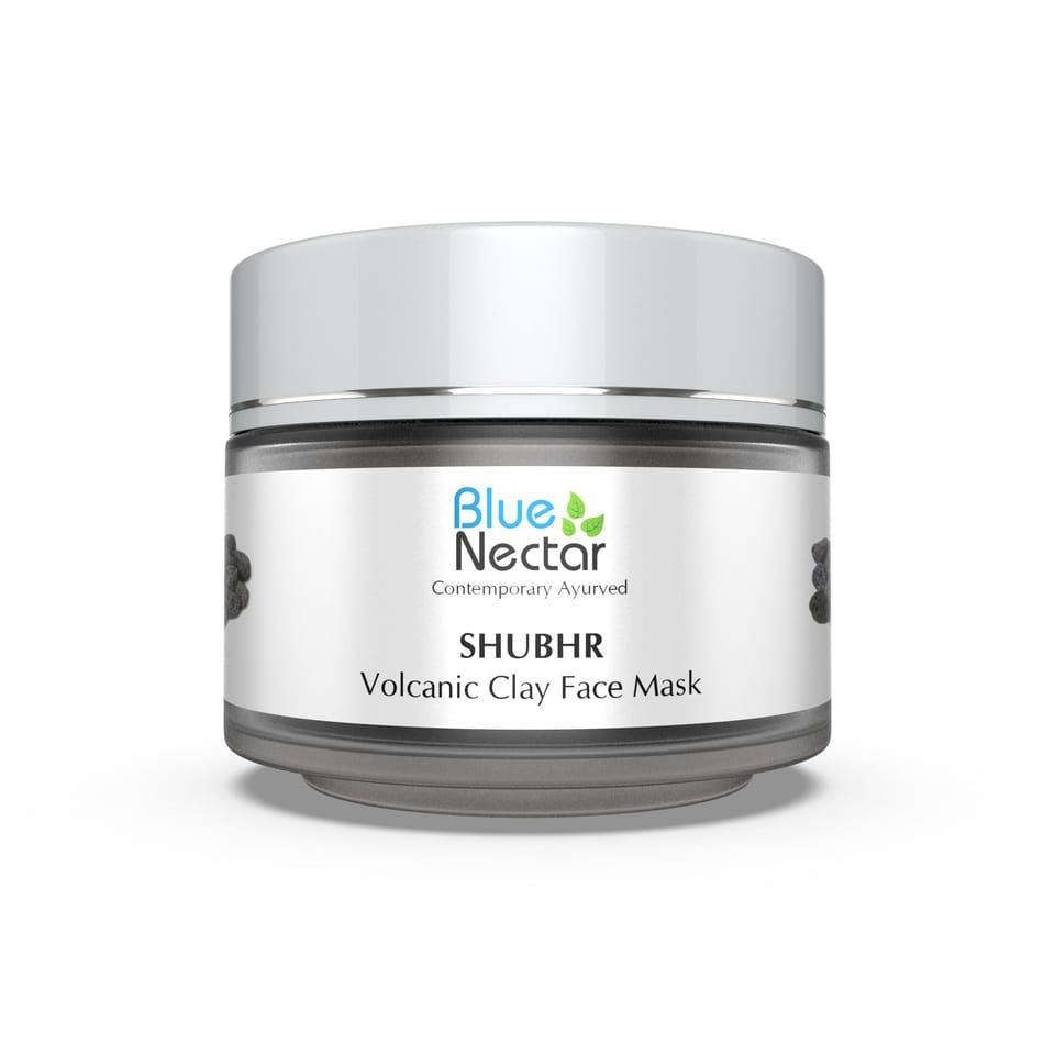 Blue Nectar Shubhr Volcanic Clay Face Mask with Green Tea Deep Cleansing Face Pack for Glowing Skin