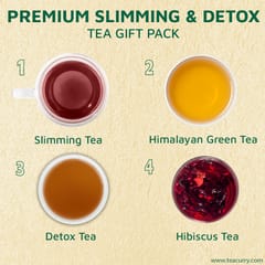 TEACURRY Slimming and Detox Gift Box - Weight Loss Tea Gift Set (100 Grams Loose)