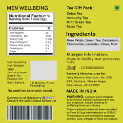 TEACURRY Men Wellbeing Gift Box - Tea Gift Set (16 Teabags)