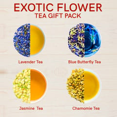 TEACURRY Exotic Flowers Gift Box - Tea Gift Set (100 Grams Loose)