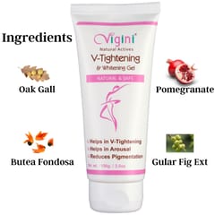 Vigini Natural Intimate Vaginal V Tight Tightening Regain & Whitening Water Based Gel Women 100g | Reduces Itching Dryness Vagina Moisturizer Sulphate Paraben Free No Fragrance Non Staining Wash Able