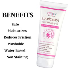 Vigini Natural Sexual Lubricant Lubricantion Water Based Lube Gel Girls Women 100g | Long Lasting Time Vaginal Moisturizer Sulphate Paraben Free No Colors or Fragrance Non Staining Washable