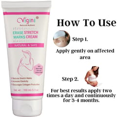 Vigini Natural Actives Erase Stretch Marks & Scars Removal Cream with Bio Oils & Shea Body Butter | Remove Remover Removing Stretch Mark In During After Pregnancy for Women & Hyper Pigemantation Anti-Aging Uneven Skin Tone Use-100gm