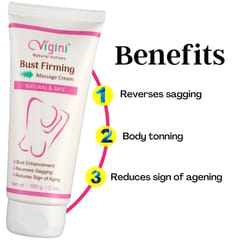 Vigini Natural Breast Bust Enlargement Enhancement Size Increase  Growth Full 36 Firming Tightening Development Essential Oil Cream For Women Anti-Aging Sagging 100g