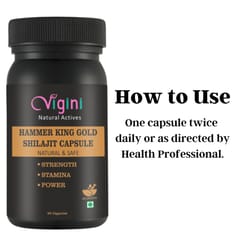 Vigini Gold Shilajit Capsule Strength Stamina Power Testosterone Booster Increase Performance Sexsual Time, Medicine Tablet Women-30caps