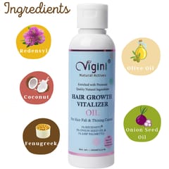 Vigini 1% Redensyl Hair Growth Regrowth Nourish Scalp Tonic Revitalizer Control Fall Hair Oil100-ml | DHT Blocker Nourishing Anti-Fall Loss Thinning Damage use with Shampoo Onion Seed Oil