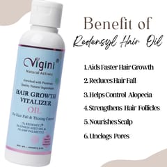 Vigini 1% Redensyl Hair Growth Regrowth Nourish Scalp Tonic Revitalizer Control Fall Hair Oil100-ml | DHT Blocker Nourishing Anti-Fall Loss Thinning Damage use with Shampoo Onion Seed Oil