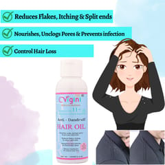 Vigini Natural Early Anti Greying Prevention Hair Oil Growth Revitalizer Tonic Reduces Loss Fall Thinning Follicles + Damage Control Repair Restore Nourishing Regrowth Shine Hair Oil Intense Treatment Strengthens Vitalizer Keratin + Chronic Anti Dandruff Dry Itchy Scalp Hair Oil