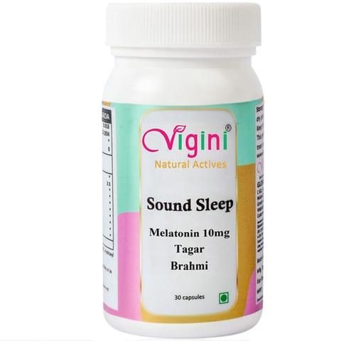 Vigini Non Habit Forming Melatonin 10mg Tagar Brahmi Jatamansi Supplement Restful Deep Sleep,Improved Health,De Stress Anxiety Relief Relaxation Peaceful Sleeping Cycle Wellness No Side Effect