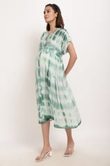 Tie dye front button maternity wear