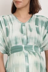 Tie dye front button maternity wear