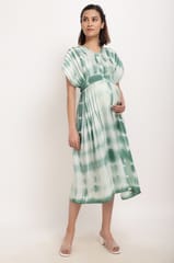 Tie dye front button maternity wear