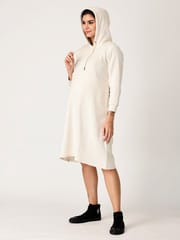 The Mom Store Cloud Dancer Maternity Sweater Hoodie Dress With Nursing