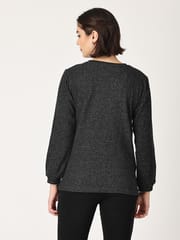 The Mom Store Combo Of Eclipse Maternity Sweatshirt With Black Leggings