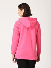 The Mom Store Combo Of Rose Maternity Hoodie Sweatshirt With Black Leggings