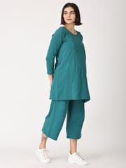 The Mom Store Deep Teal Lagoon Maternity Sweatshirt Pajama Set With Nursing- (Pre Order)