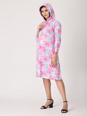 The Mom Store Tie & Dye Maternity Hoodie Dress with Nursing