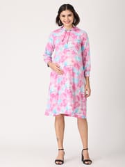 The Mom Store Tie & Dye Maternity Hoodie Dress with Nursing