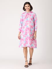 The Mom Store Tie & Dye Maternity Hoodie Dress with Nursing