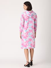 The Mom Store Tie & Dye Maternity Hoodie Dress with Nursing