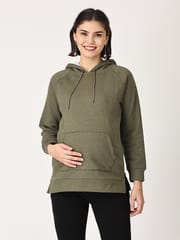 The Mom Store Grass Hopper Maternity Hoodie Sweatshirt with Nursing