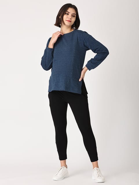 The Mom Store Shooting Star Maternity Sweatshirt with Nursing