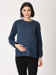 The Mom Store Shooting Star Maternity Sweatshirt with Nursing