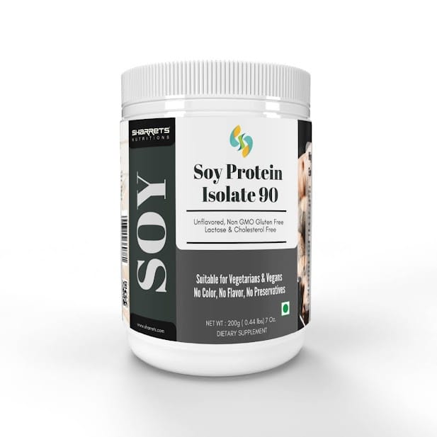 Sharrets Soy Protein Isolate Powder 90, Unflavored 200g I Gluten & Lactose Free