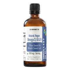 Sharrets Vegan Omega 3 6 9 Oil, 100ml - Cold Pressed, Pure, Gluten Free