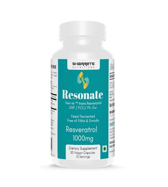 Sharrets Resonate - trans Resveratrol 1000mg / Serving, 30 Vegan Capsules