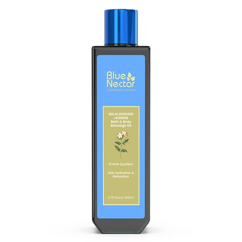 Blue Nectar Balalakshadi Ayurvedic Aromatic Sensuous Bath and Body Massage Oil (8 Herbs, 200 ml)