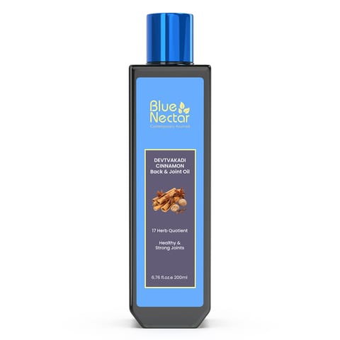 Blue Nectar Devtvakadi Ayurvedic Pain Relief oil Body, Back, Knee and Legs with Cinnamon and Clove (17 Herbs, 200 ml)