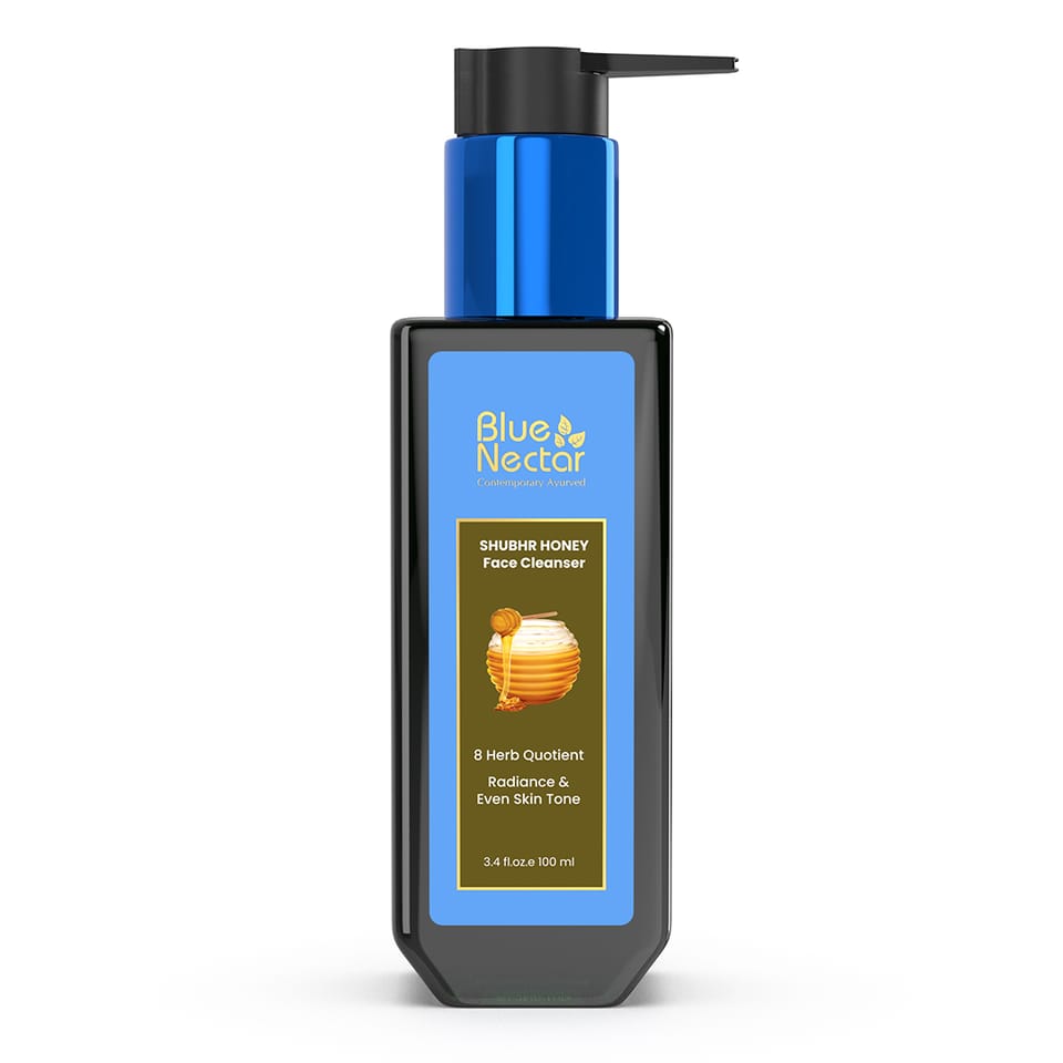 Blue Nectar Radiance Honey Face Wash for regular use. For all Skin Types (8 Herbs, 100 ml)
