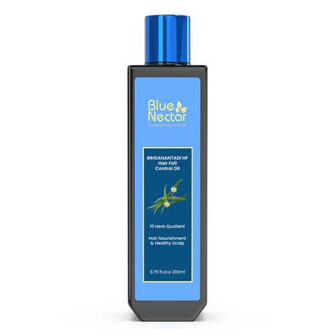 Blue Nectar Briganantadi Hair Fall Control and Healthy Scalp Hair Oil (10 Herbs, 200 ml)