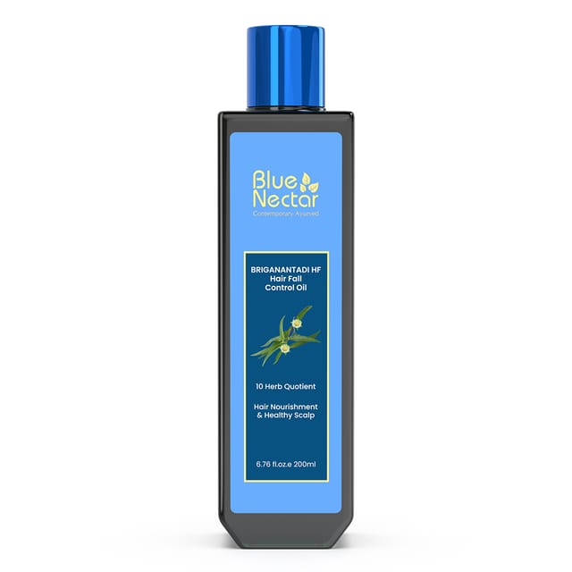 Blue Nectar Briganantadi Hair Fall Control and Healthy Scalp Hair Oil (10 Herbs, 200 ml)