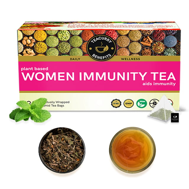 TEACURRY Women Immunity Tea (1 Month pack | 30 tea Bags) -  Helps with Immunity, Anti-Inflammation, Regeneration