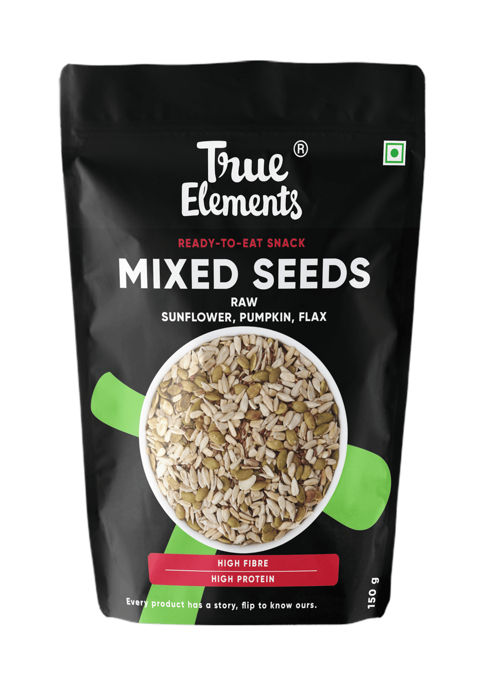 True Elements Raw Sunflower Pumpkin And Flax Seeds 150gm