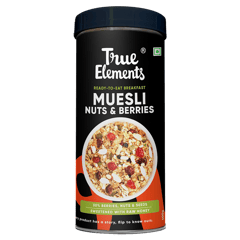 True Elements Crunchy Nuts & Berries Muesli, with Almonds and Cranberries 400gm