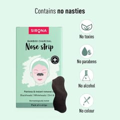 Sirona Natural Charcoal Nose Strips for Women | Removes Blackheads and Whiteheads | Cleans Pores Pack of 2