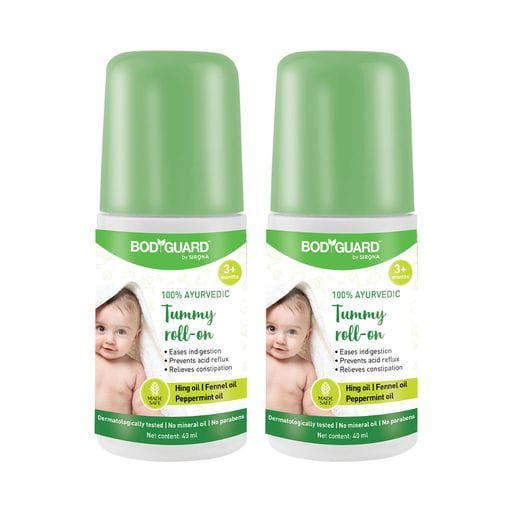 Bodyguard Tummy Roll On For Baby, Colic Relief, Constipation, and Indigestion Pack of 2